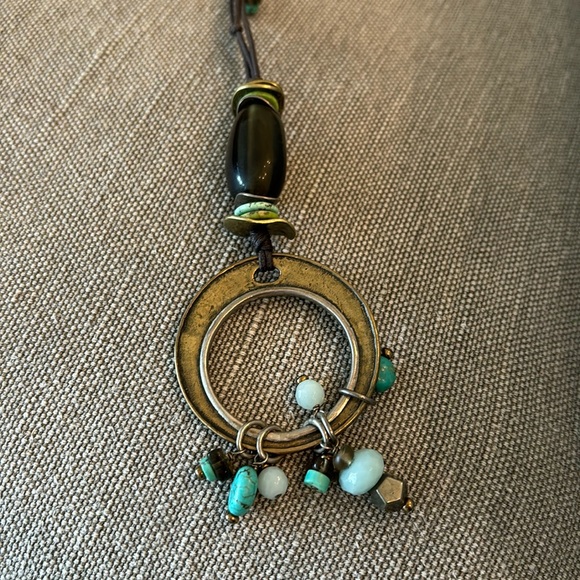 SILPADA Howlite Amazonite Charm Necklace N1892 Sterling Beaded 26” - Picture 1 of 3